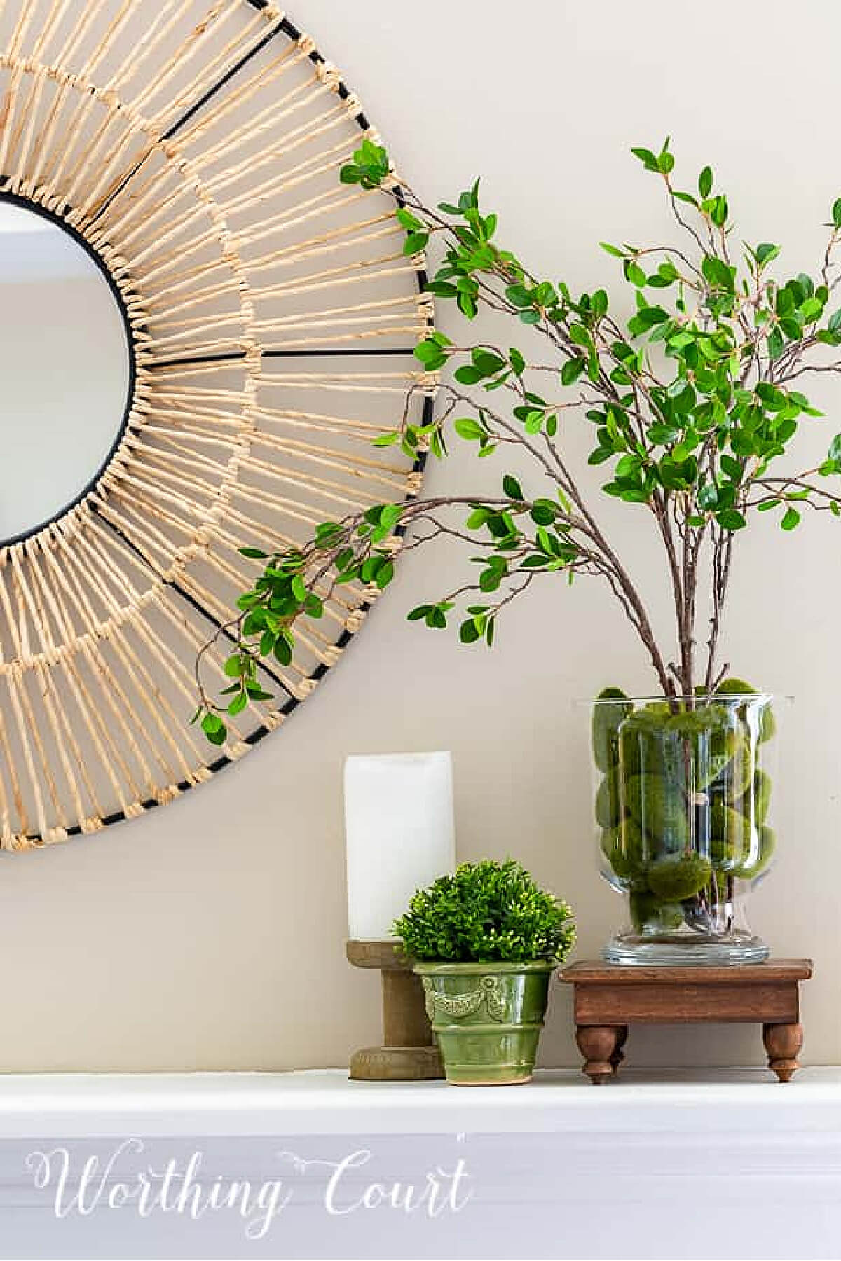 round mirror over credenza summer decor worthing court hss