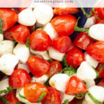 caprese salad recipe easy summer side dish with cherry tomatoes tall pin