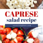 caprese salad recipe tall collage pin