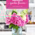 how to arrange garden flowers pin with outline