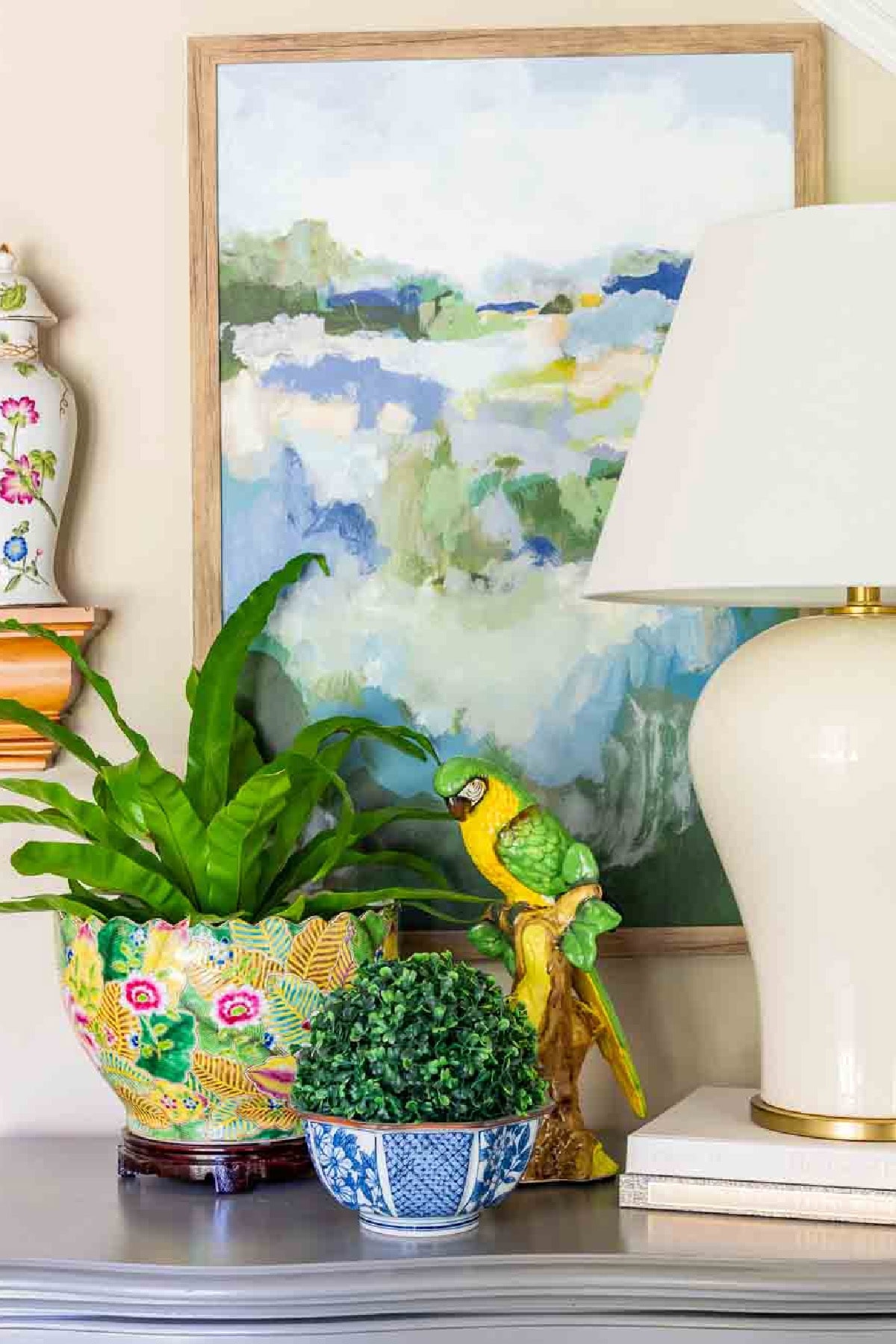 summer vignette with lamp and books worthing court hss