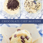chocolate chip muffins recipe collage pin