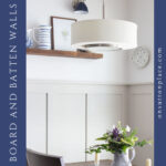 board and batten walls in dining nook pin with side text