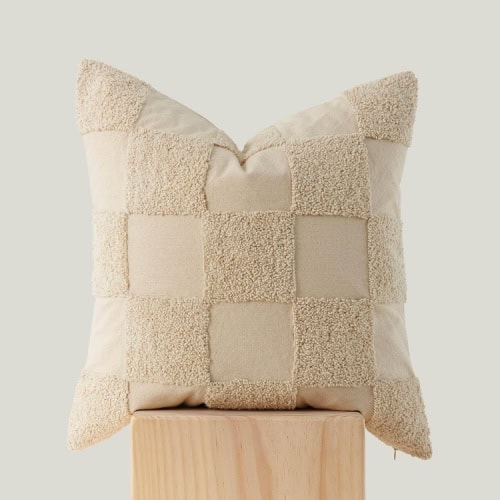 checkered neutral pillow cover (1)