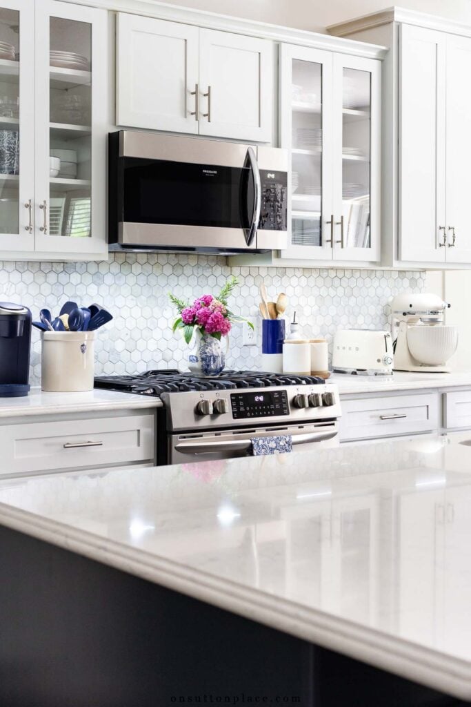kitchen with DIY bright rechargeable under cabinet lighting