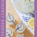 lavender lemonade recipe pin with side text