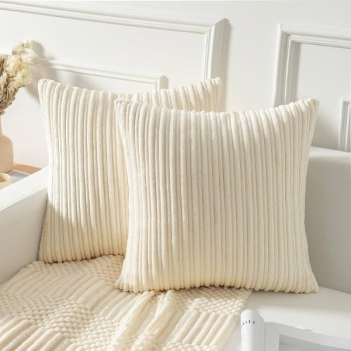 striped velvet neutral pillow covers (1)