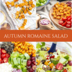 autumn romaine lettuce salad recipe collage pin