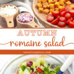 fall romaine lettuce salad recipe collage pin