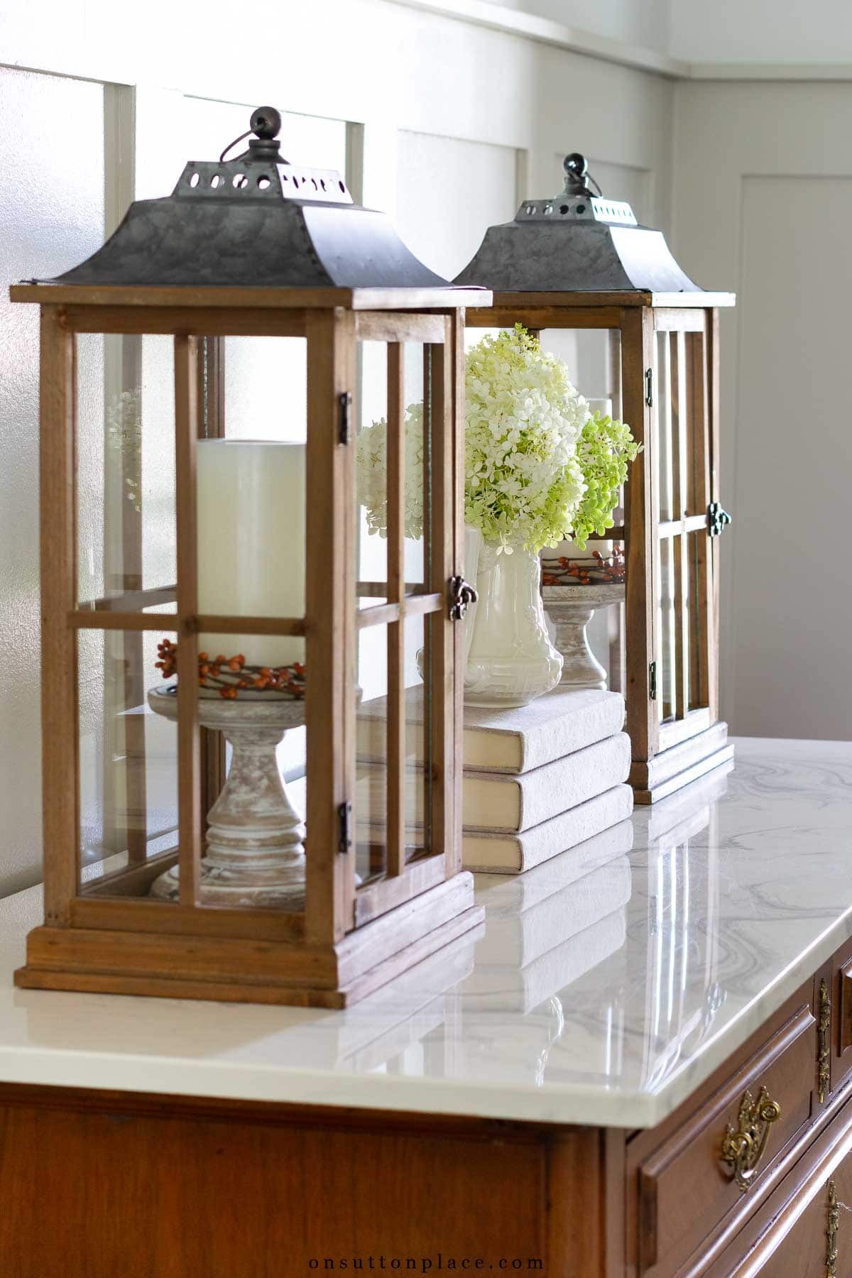 foyer decorating ideas large rustic lanterns with candles