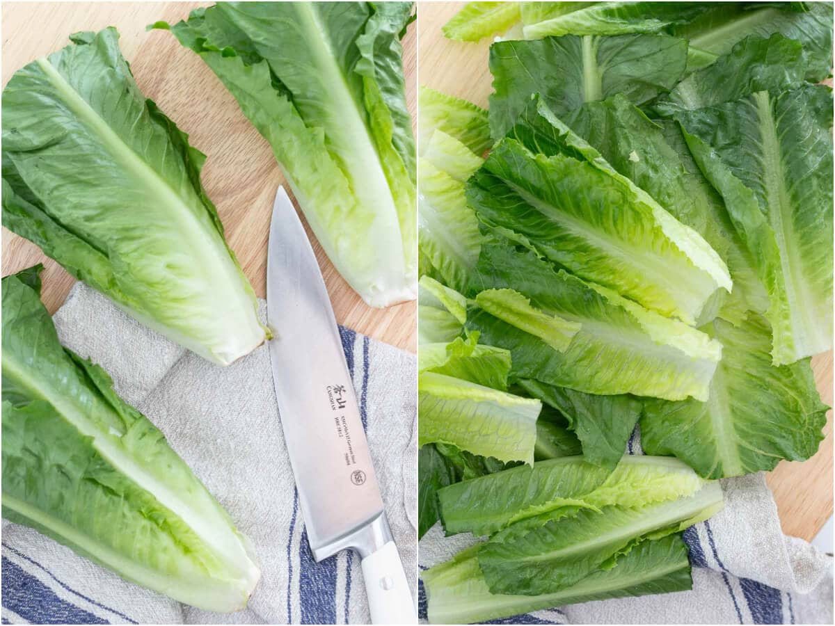 how to prep lettuce collage