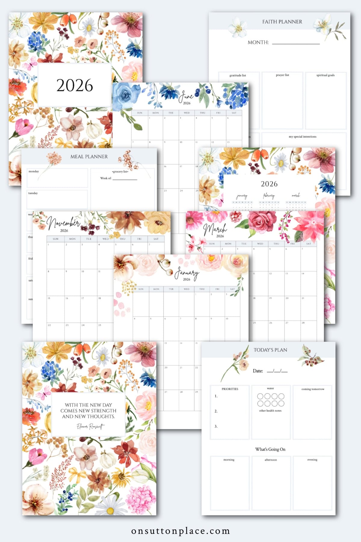 2026 free printable calendar pages graphic