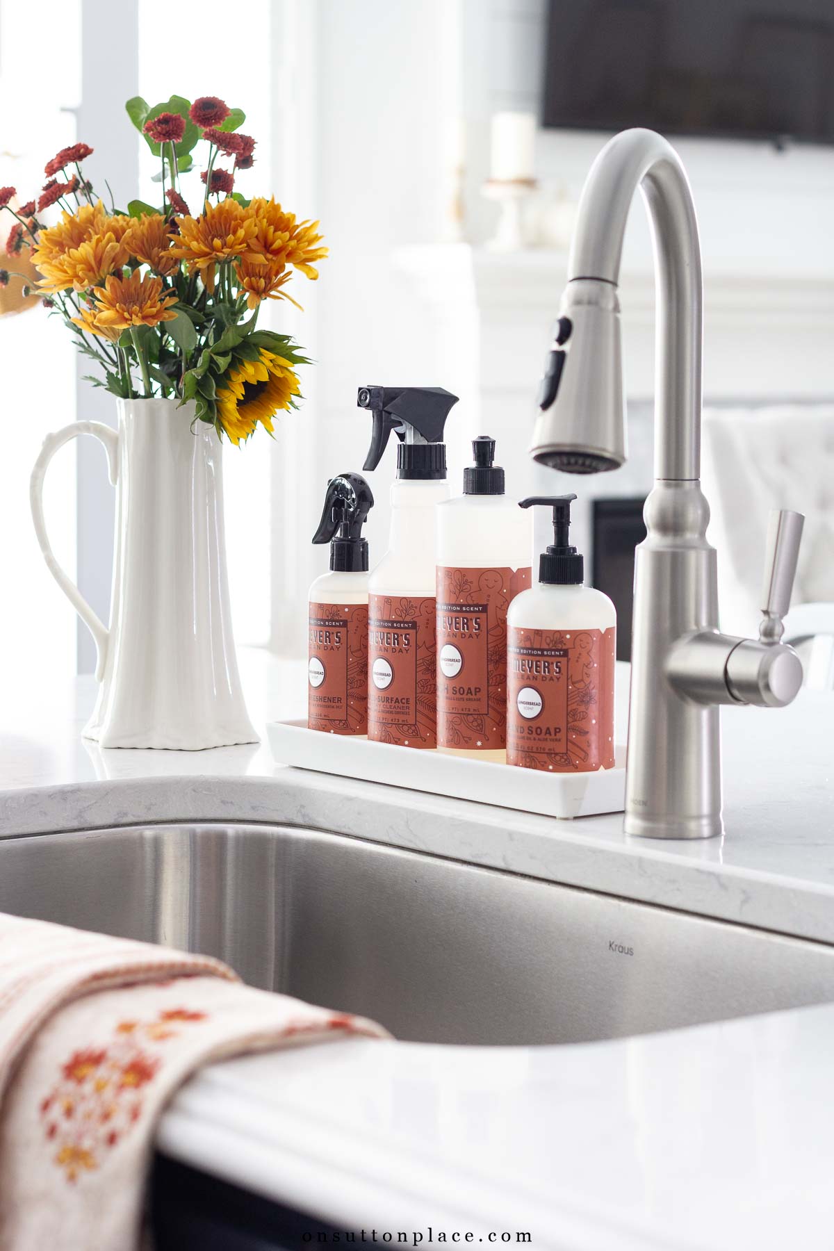 fall kitchen decorating ideas scented soaps by sink