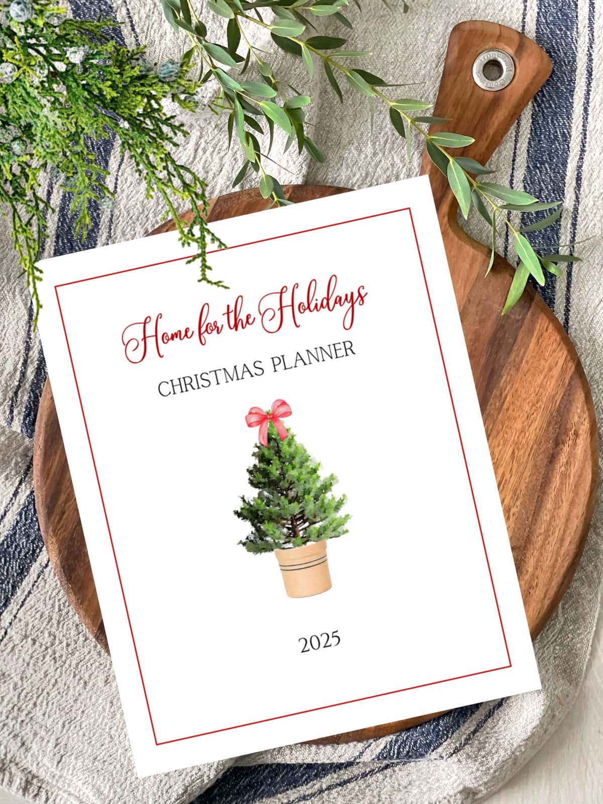 printable mockup round board christmas planner