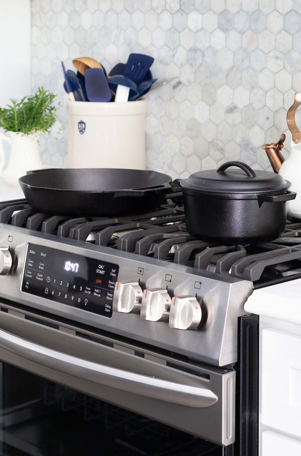 cast iron skillet and pot minimalist kitchen essentials