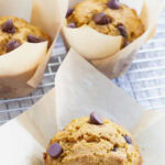 pumpkin chocolate chip muffins recipe fall dessert idea tulip liners tall pin
