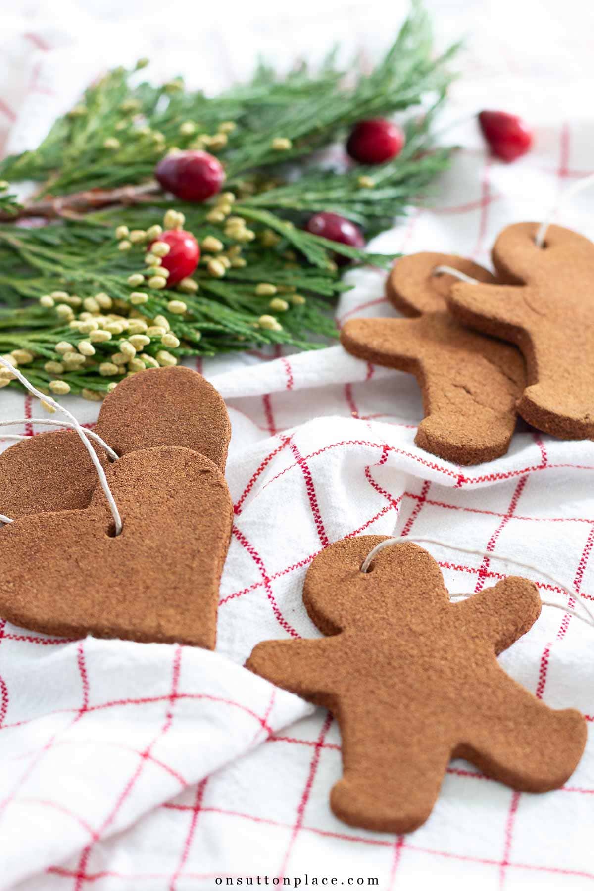 cinnamon ornaments gingerbread man hearts