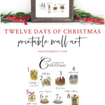 twelve days of Christmas free printable wall art pin 2025
