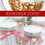 christmas reindeer food recipe snack mix collage pin