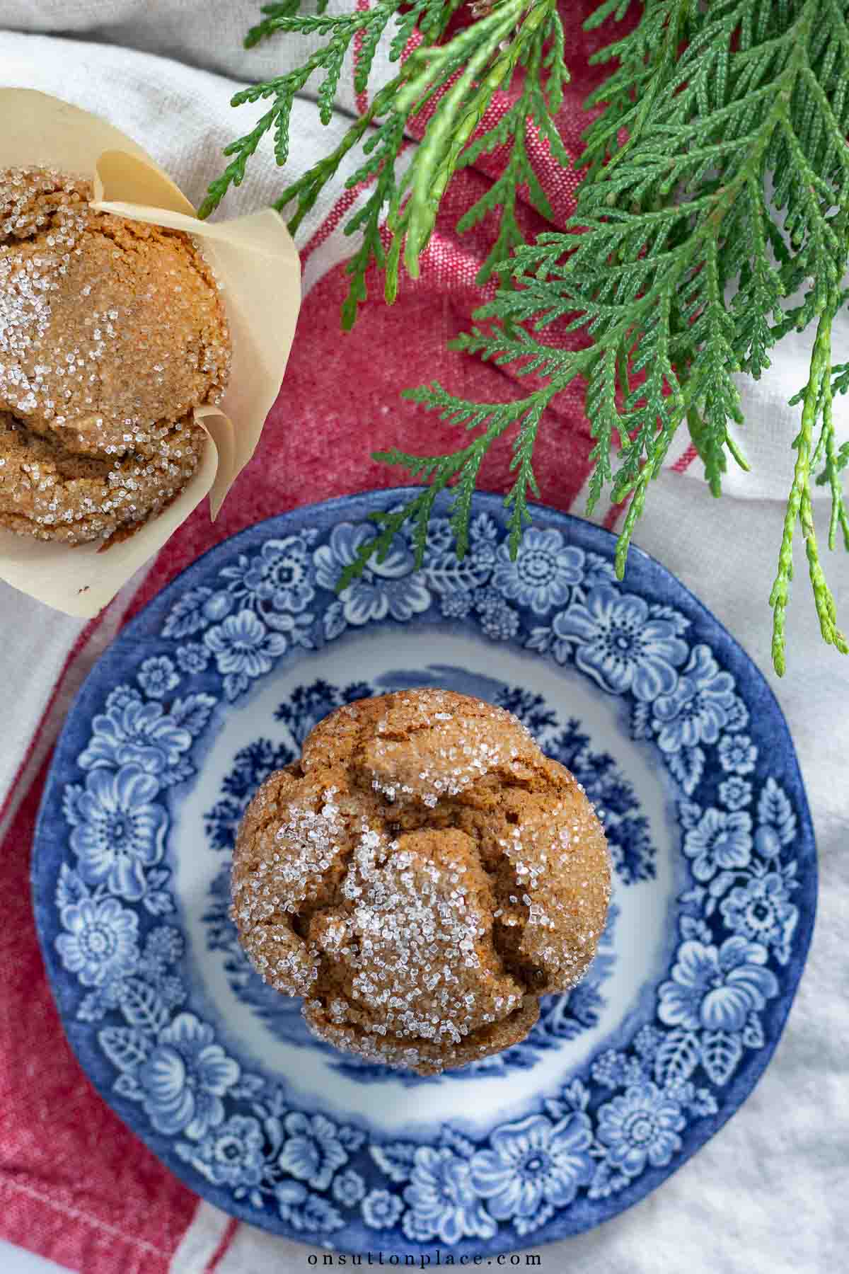 gingerbread recipe muffin with sanding sugar top
