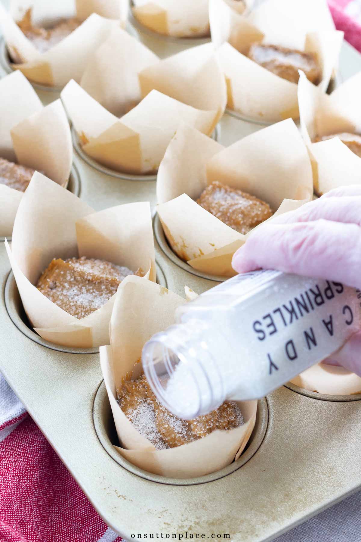 gingerbread recipe muffins with sanding sugar