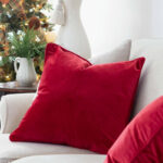 last minute Christmas ideas red throw pillows tall pin