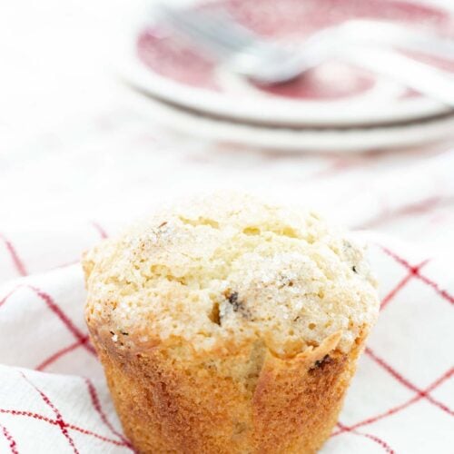 cherry muffins recipe baked with sanding sugar