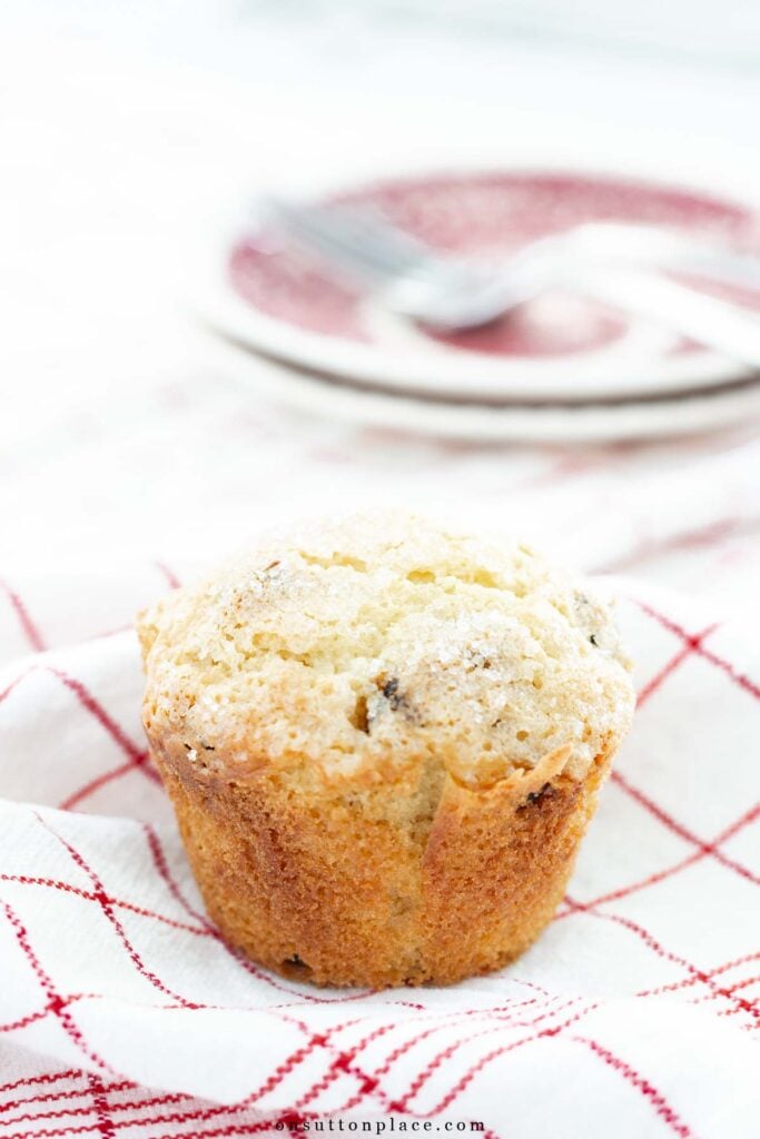 cherry muffins recipe baked with sanding sugar