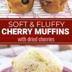 cherry muffins recipe soft fluffy tall pin