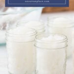 homemade sugar scrub recipe in mason jars tall pin