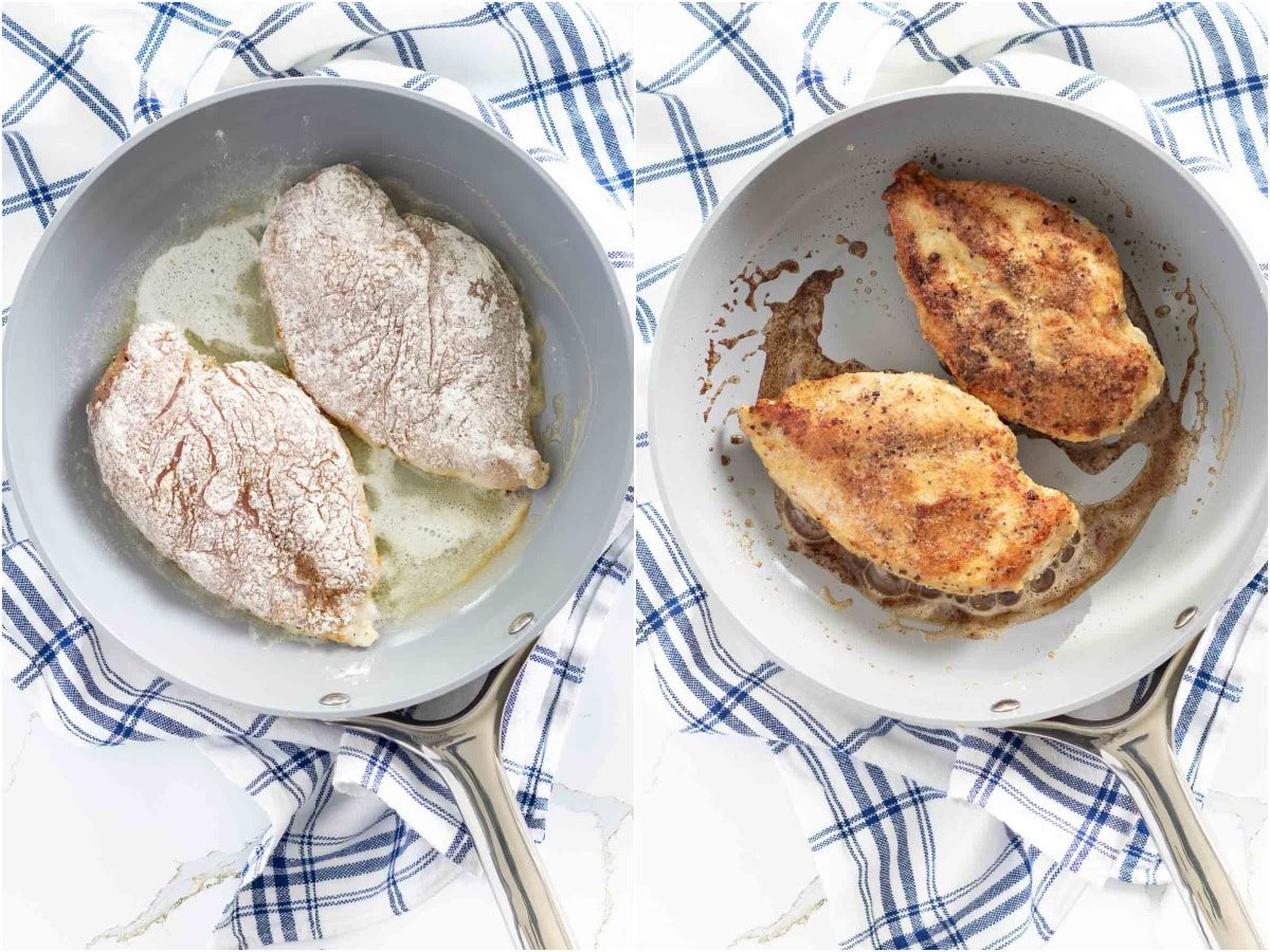 lemon chicken recipe cooking steps collage