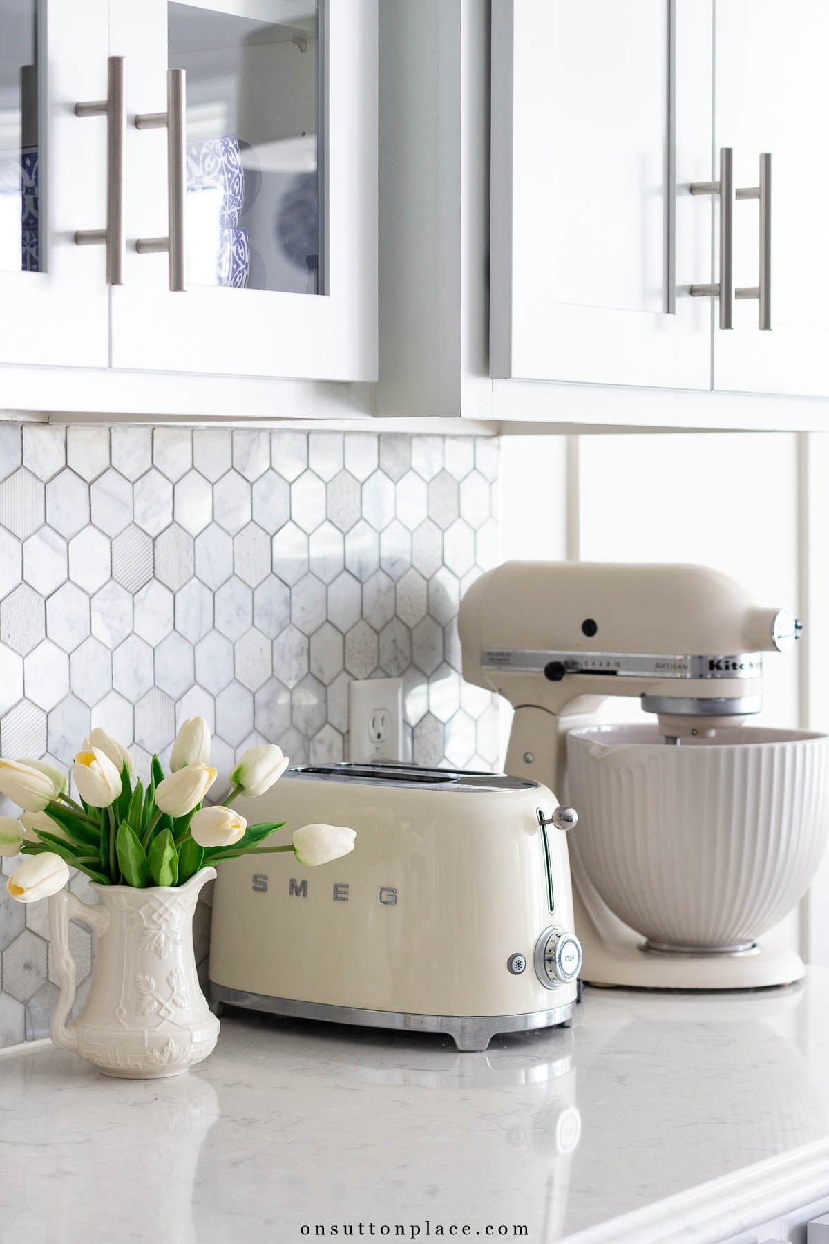 Use these six ideas for a quick and simple kitchen refresh that will bring style to any kitchen. Brighten a tired space by adding items from the grocery, and pretty yet functional accessories. a well kept home kitchen appliances on counter