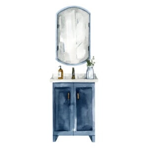 bathroom watercolor element