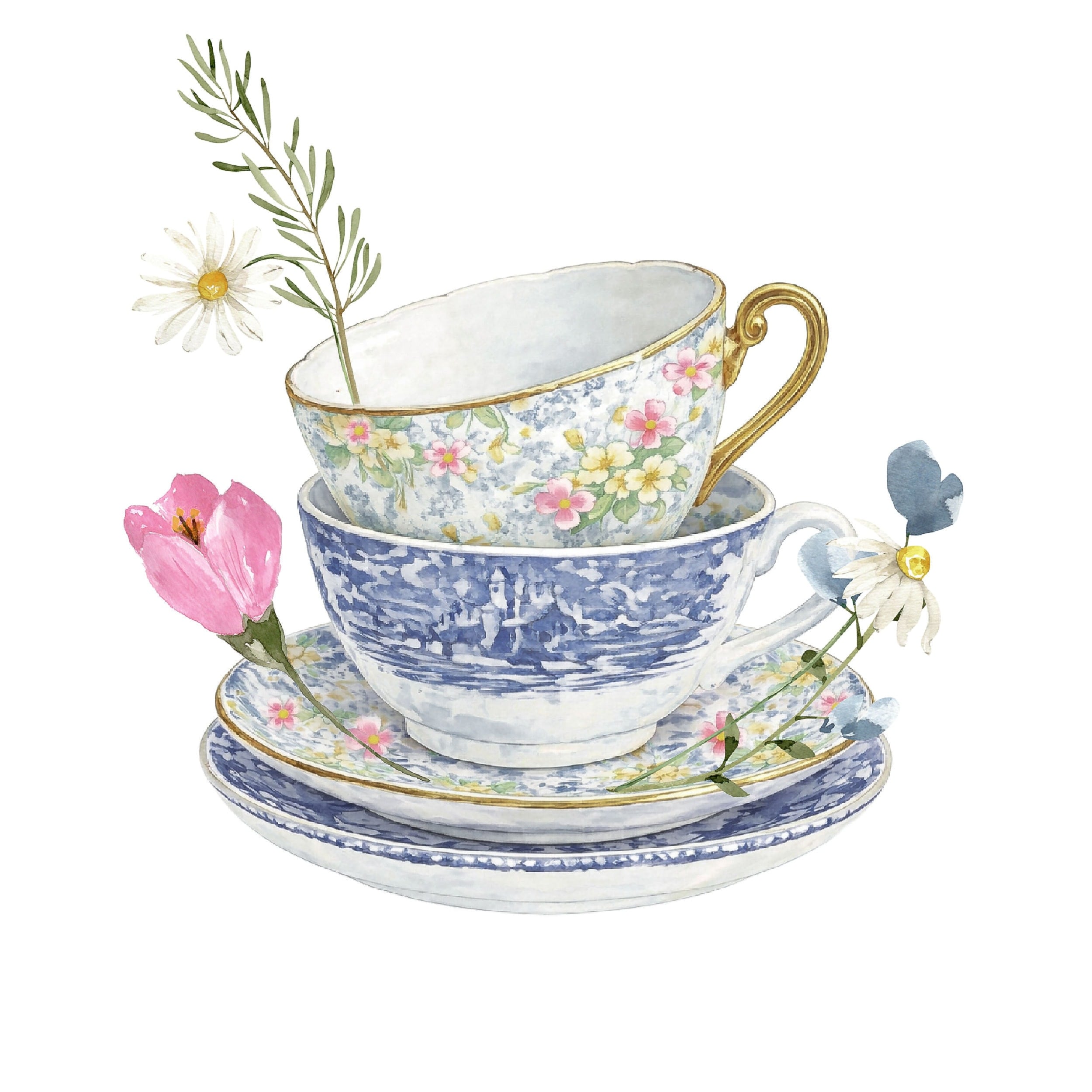 square hello spring tea cups printable for popup