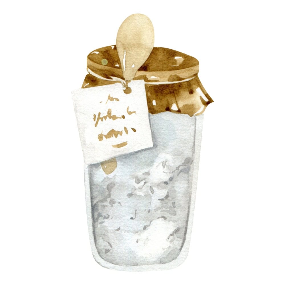 sugar scrub jar watercolor element