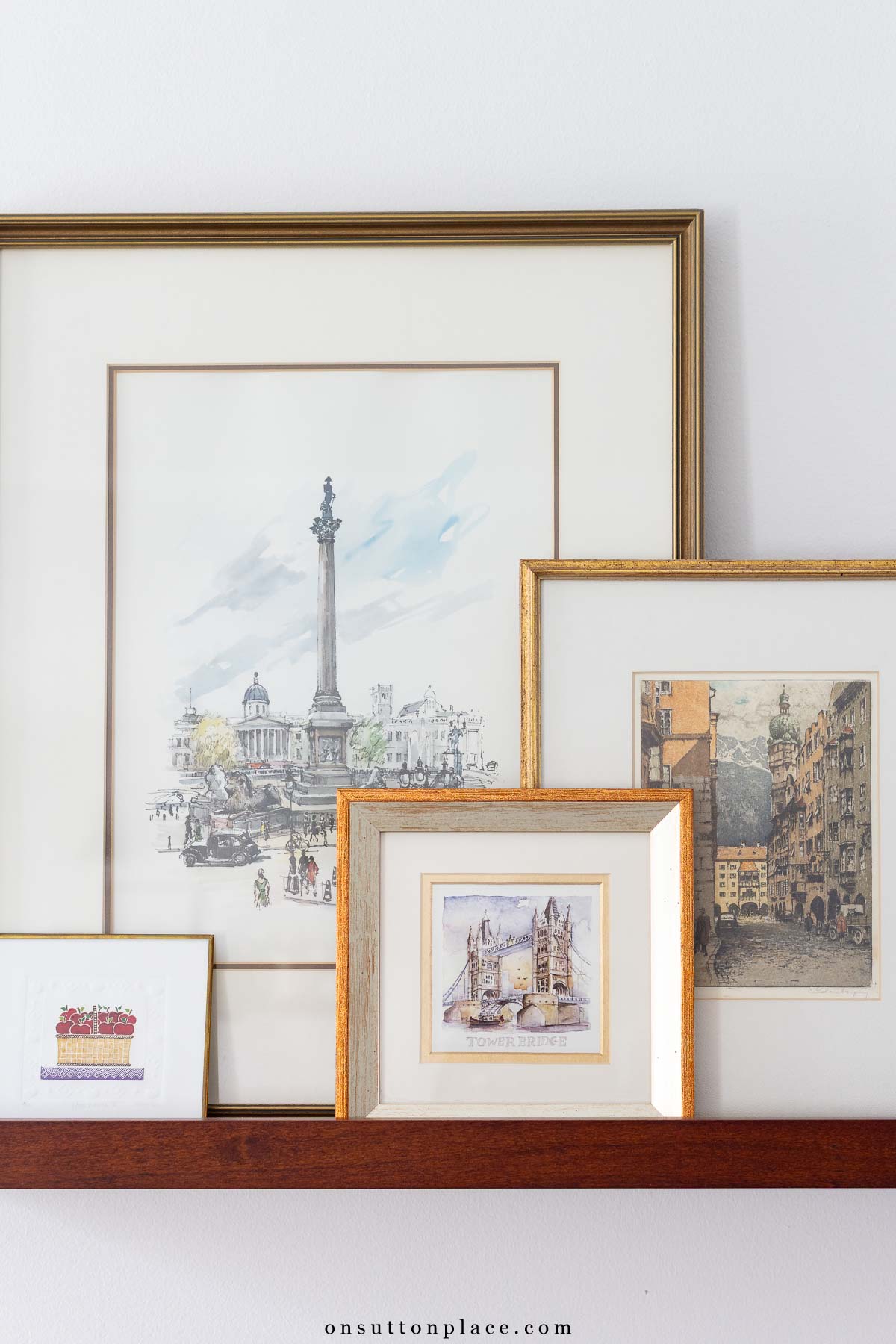 various frames on picture ledge