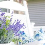 blue and white porch ideas with faux porch plants tall pin