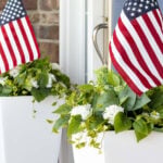 front porch tall white planters updated
