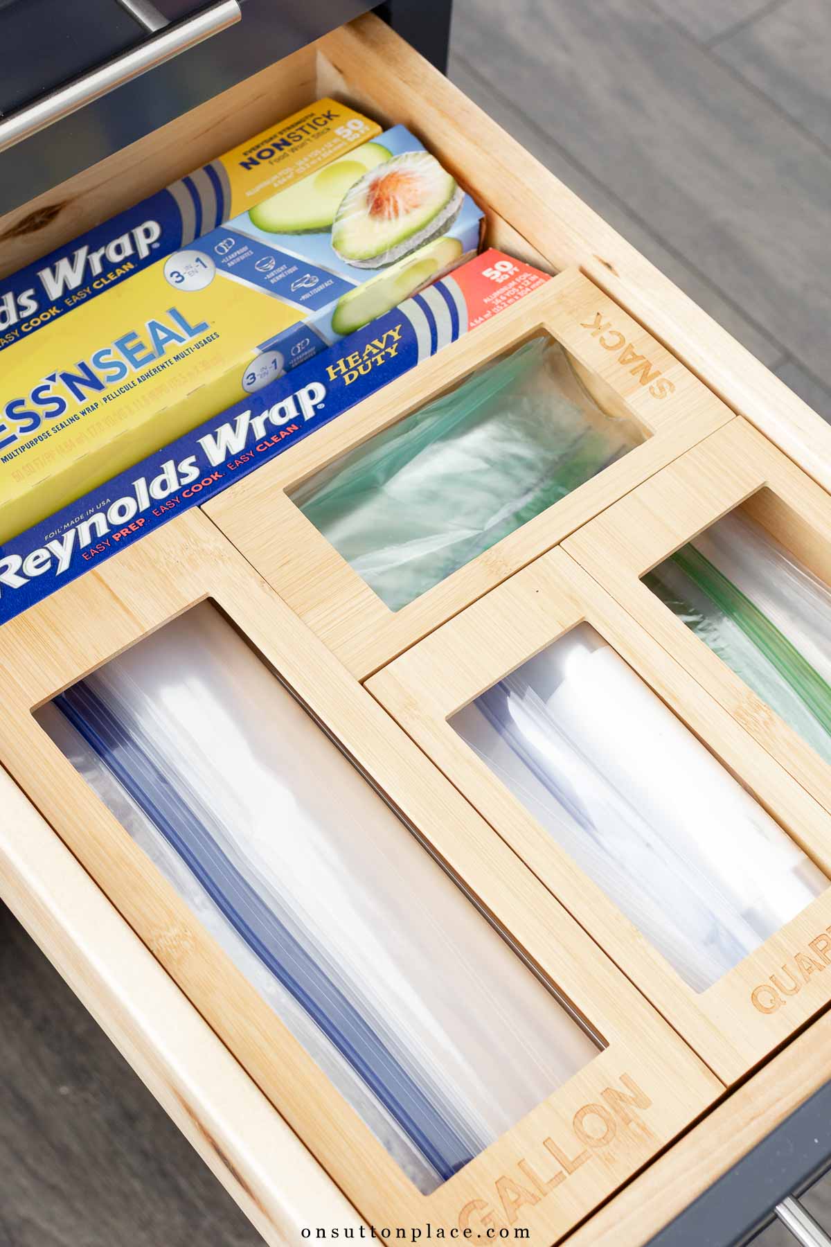 kitchen drawer organization bags foild plastic wrap
