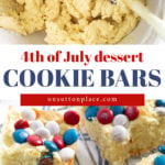 4th of july dessert idea m&m cookie bars tall collage pin