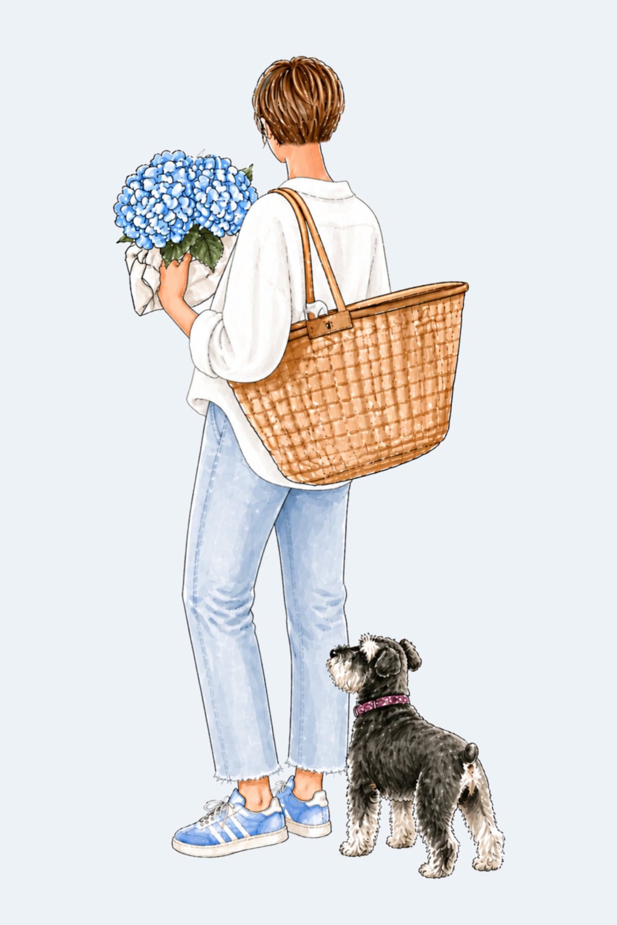 ann millie blue jeans white shirt market basket
