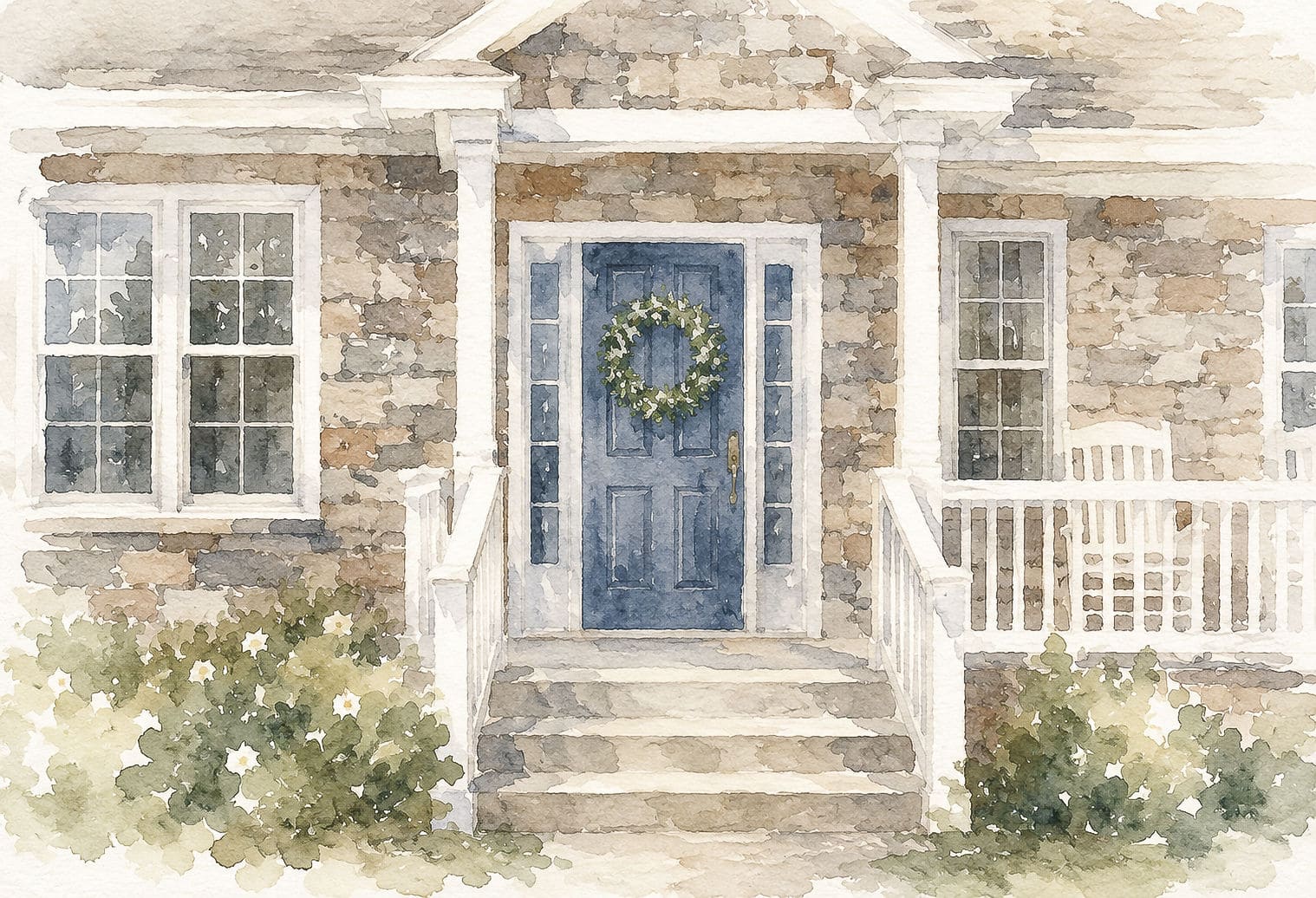 front door watercolor for optin popup