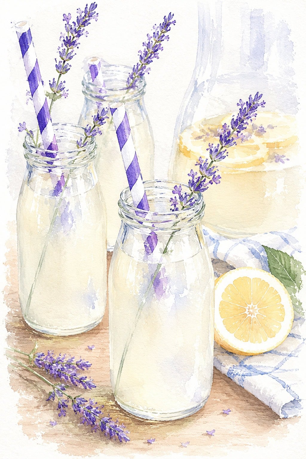 lavender lemonade watercolor
