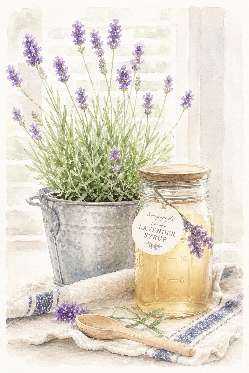lavender syrup watercolor