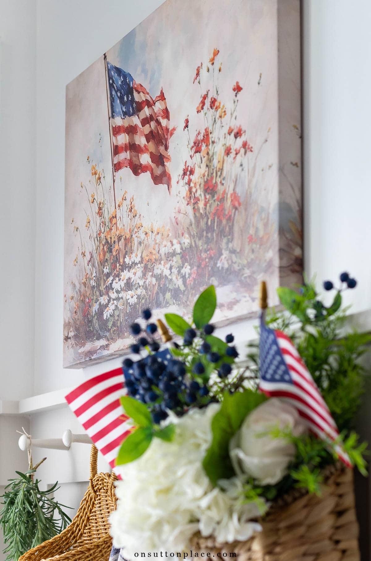 patriotic decor ideas flag canvas wall art