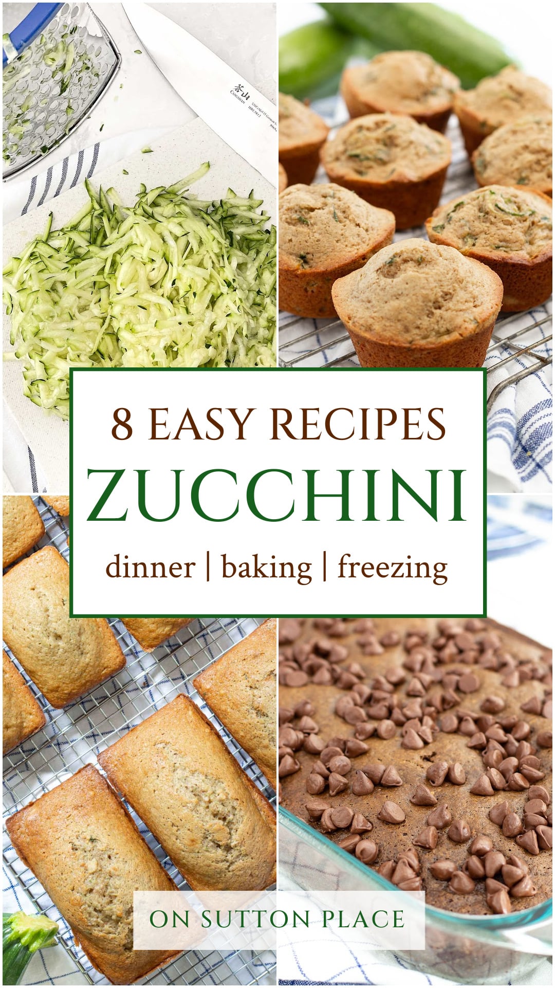 8 easy zucchini recipes dinner freezing baking pin1