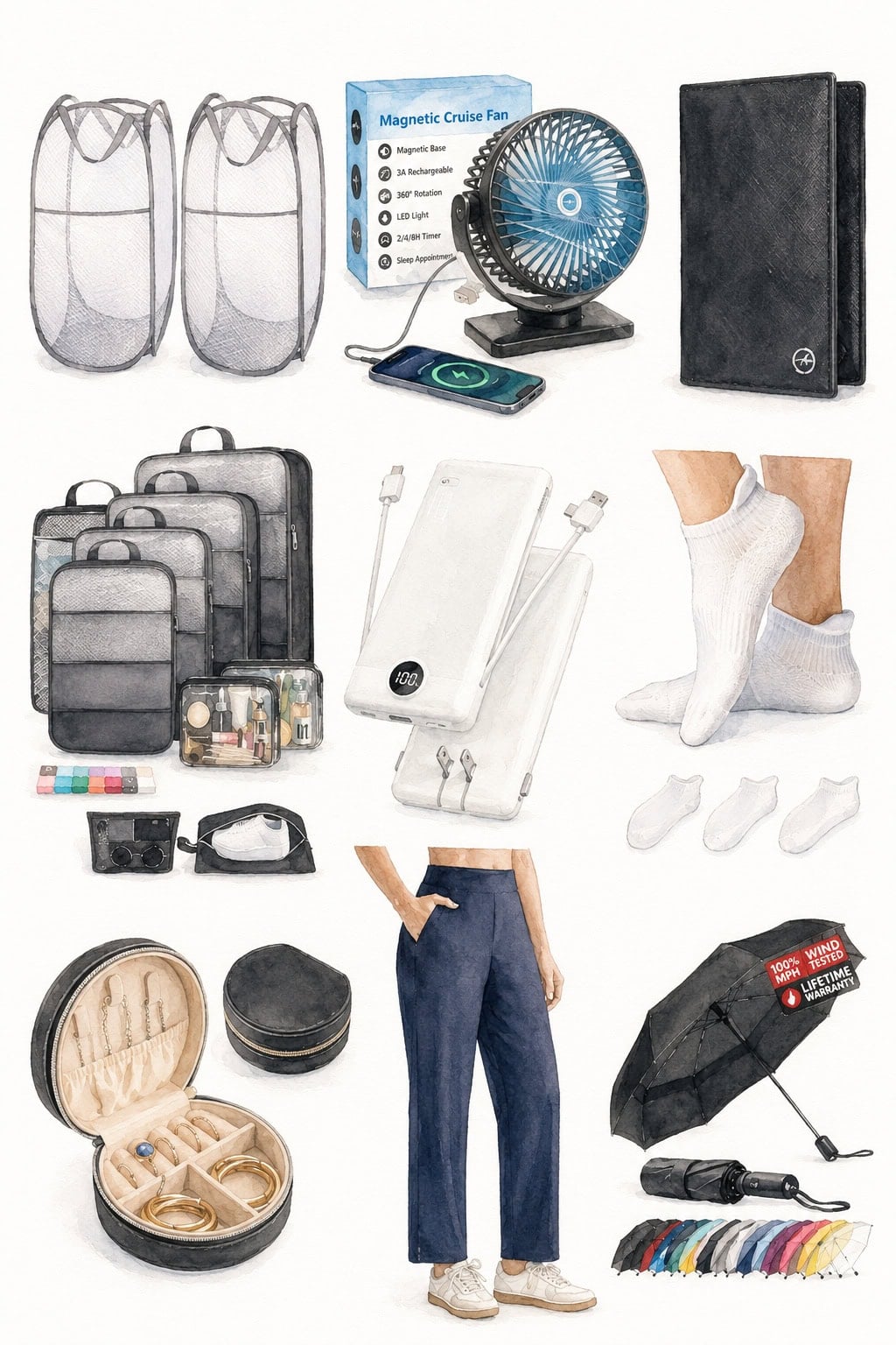 amazon collection travel collage watercolor