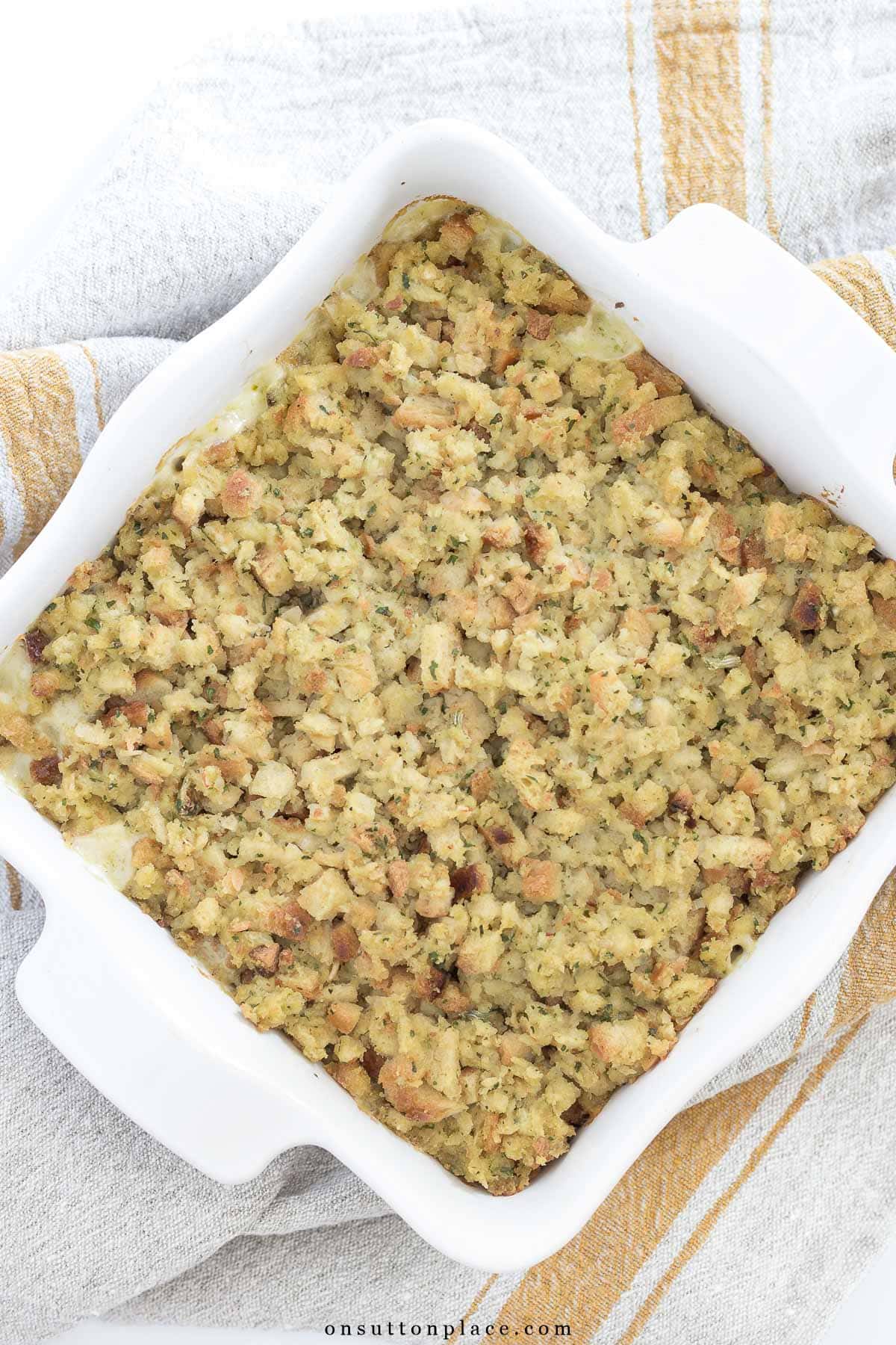 zucchini casserole recipe in baking dish baked
