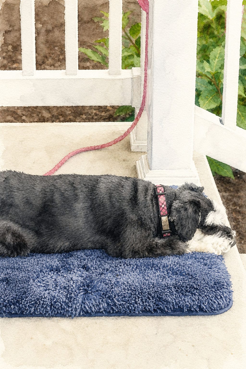 millie on front porch
