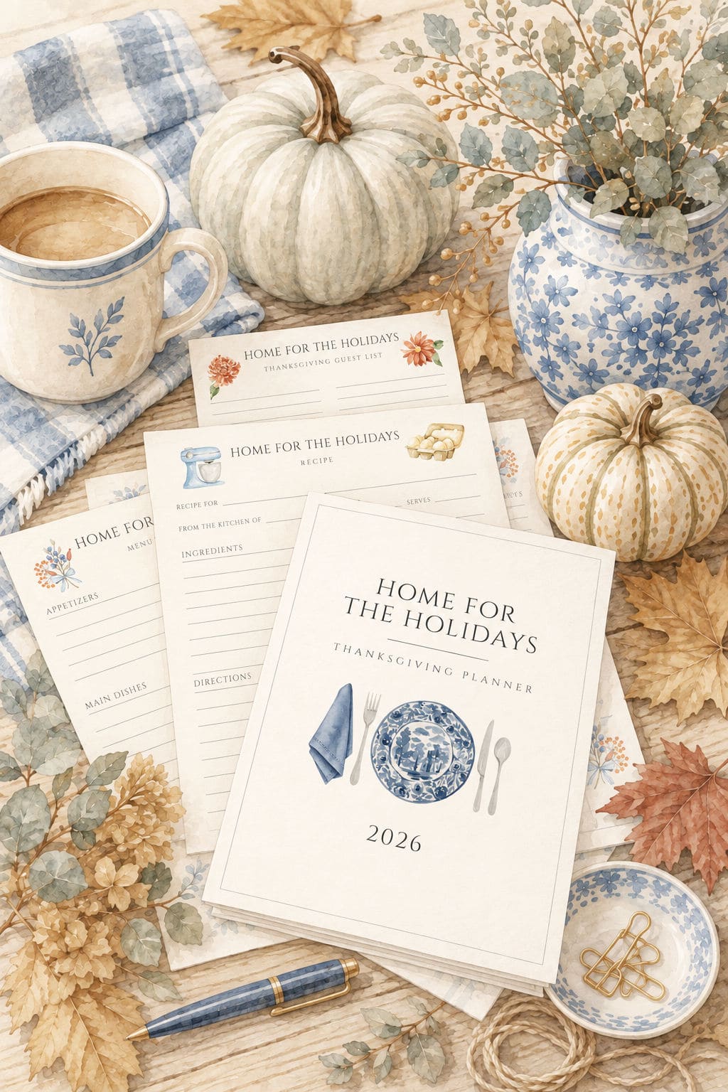 thanksgiving planner illustration watercolor revised